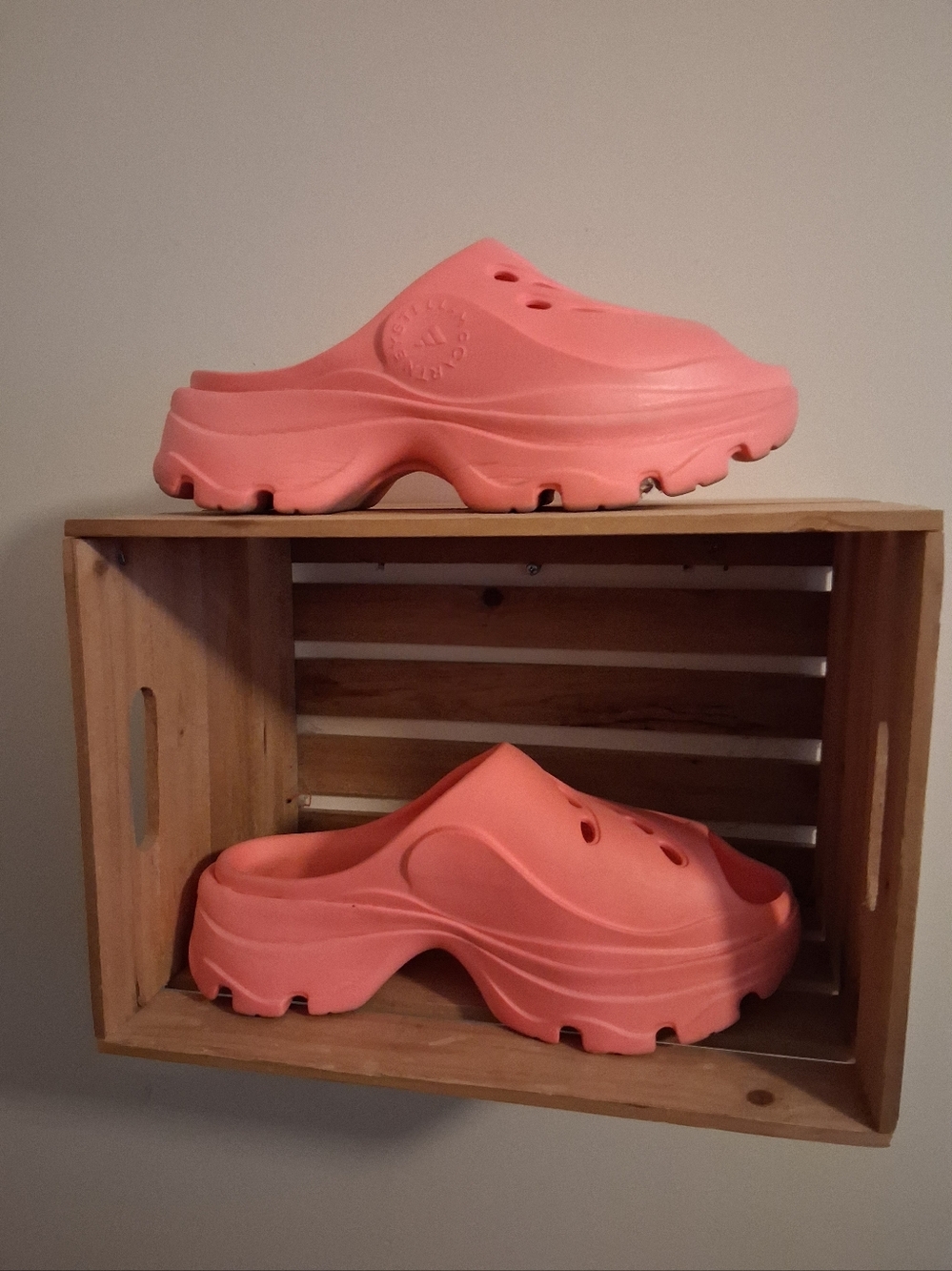 Stella McCartney Coral Pink Chunky Slide Sandals